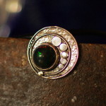 Pendentif Argent et Opale Noire